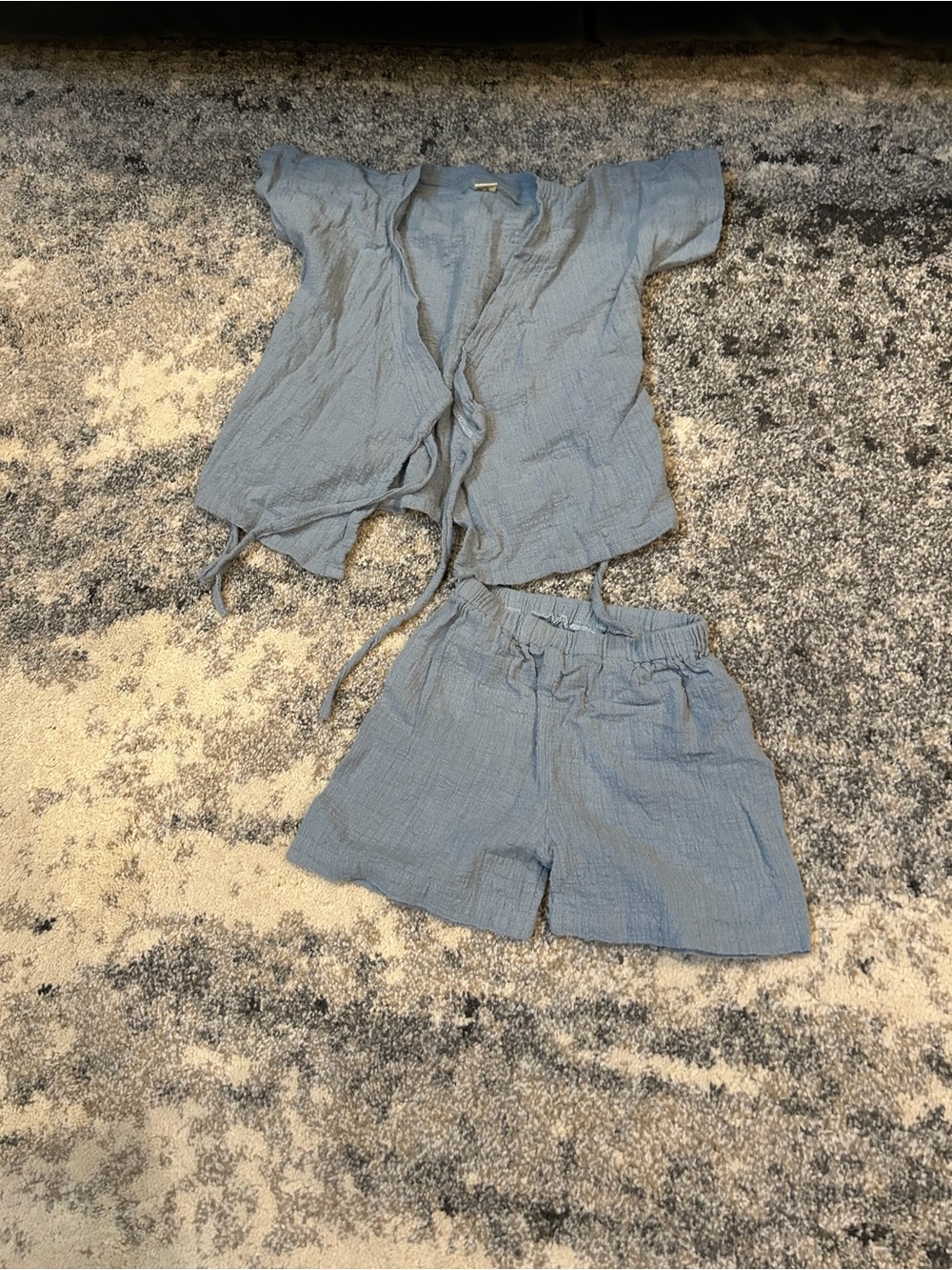 Light Blue Kids Shorts and tie top